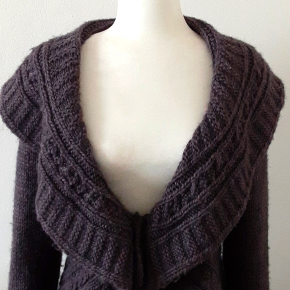 Anthropologie Elsamanda Women's Chunky Knit Purple Sweater Alpaca Wool Size M - Picture 2 of 10